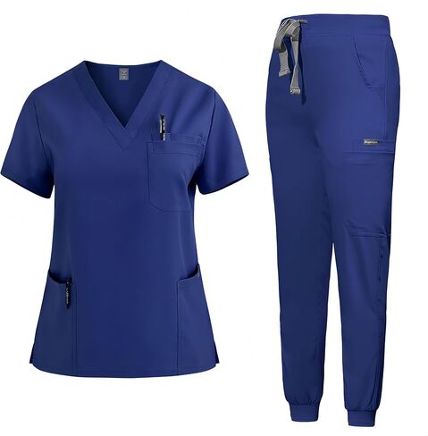 Unisex Short-sleeved Scrubs Medical suit, Nurse Uniform,V-neck，Stretch, Quick-drying in Kuwait