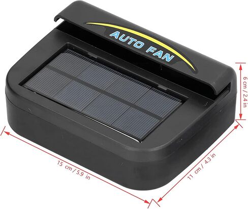 Air Vent Ventiatiator Window Windshield Auto Air Vent ، Solar Car Car Off Fan Solar Ventilator Ventilator Car Car Fan ، نظام التهوية الرادياتير ، 0.5W ، ABS (5.9 × 4.3 × 2.4 بوصة ، أسود) (لوحة كبيرة) ، ج in Saudi Arabia