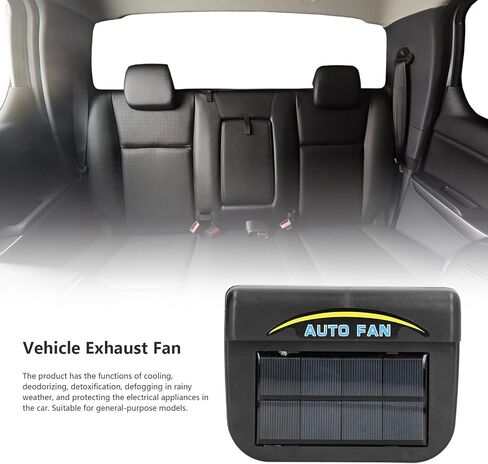 Air Vent Ventiatiator Window Windshield Auto Air Vent ، Solar Car Car Off Fan Solar Ventilator Ventilator Car Car Fan ، نظام التهوية الرادياتير ، 0.5W ، ABS (5.9 × 4.3 × 2.4 بوصة ، أسود) (لوحة كبيرة) ، ج in Saudi Arabia