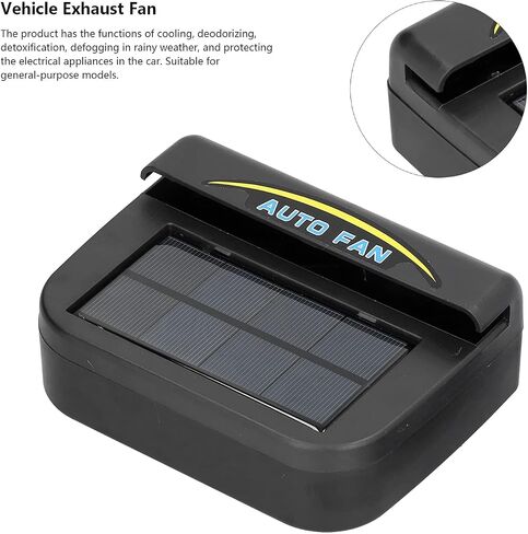 Air Vent Ventiatiator Window Windshield Auto Air Vent ، Solar Car Car Off Fan Solar Ventilator Ventilator Car Car Fan ، نظام التهوية الرادياتير ، 0.5W ، ABS (5.9 × 4.3 × 2.4 بوصة ، أسود) (لوحة كبيرة) ، ج in Saudi Arabia