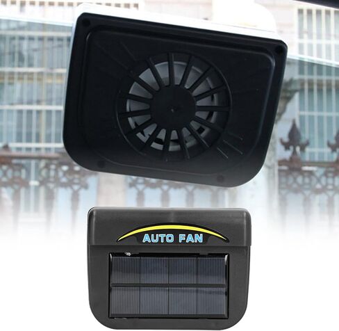 Air Vent Ventiatiator Window Windshield Auto Air Vent ، Solar Car Car Off Fan Solar Ventilator Ventilator Car Car Fan ، نظام التهوية الرادياتير ، 0.5W ، ABS (5.9 × 4.3 × 2.4 بوصة ، أسود) (لوحة كبيرة) ، ج in Saudi Arabia