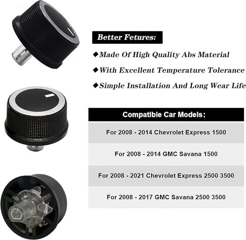 RLDYM AC Control Control knob 3pcs متوافق مع 2008-2021 شيفروليه ، للفترة 2008-2017 GMC Savana 84141127 in Saudi Arabia