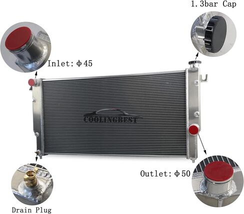 Aluminum Radiator 3 Row for 1994-2002 Dodge Ram 2500 3500 Pickup 5.9L L6 Cummins Turbo Diesel, Crossflow Radiators 1995 1996 1997 1998 1999 2000 2001 in Saudi Arabia