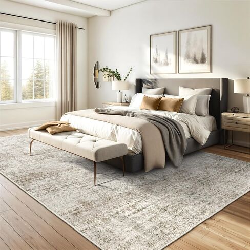 8x10 Area Rugs - Washable Rug for Living Room, Ultra-Thin Abstract Rug, Indoor Non-Slip Rug for Bedroom, Stain Resistant Large Area Rug, Super Soft Low Pile Rugs in Saudi Arabia