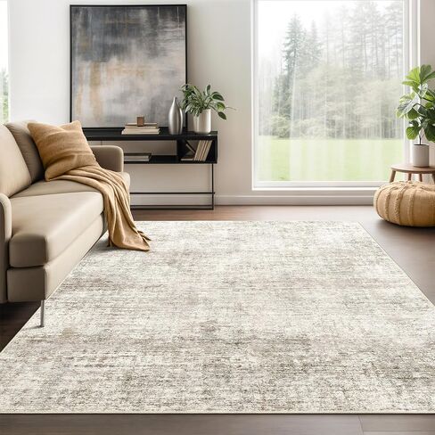 8x10 Area Rugs - Washable Rug for Living Room, Ultra-Thin Abstract Rug, Indoor Non-Slip Rug for Bedroom, Stain Resistant Large Area Rug, Super Soft Low Pile Rugs in Saudi Arabia