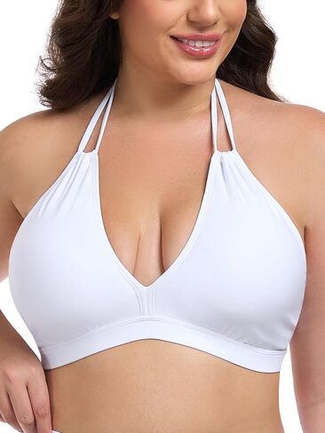 Ocean Blues Women's Plus Size Cutout Bikini Top Halter Swimsuit Top in Saudi Arabia