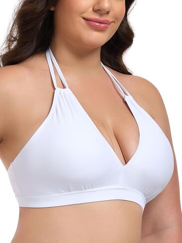 Ocean Blues Women's Plus Size Cutout Bikini Top Halter Swimsuit Top in Saudi Arabia
