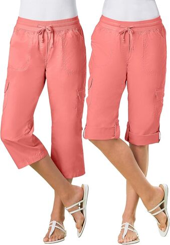 Woman Within Plus Size Petite Convertible Length Cargo Capri/Bermuda in Saudi Arabia