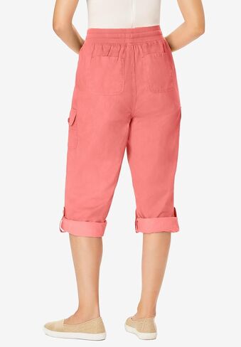 Woman Within Plus Size Petite Convertible Length Cargo Capri/Bermuda in Saudi Arabia