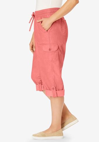 Woman Within Plus Size Petite Convertible Length Cargo Capri/Bermuda in Saudi Arabia