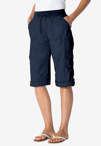 Woman Within Plus Size Petite Convertible Length Cargo Capri/Bermuda in Saudi Arabia