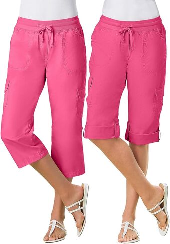 Woman Within Plus Size Petite Convertible Length Cargo Capri/Bermuda in Saudi Arabia