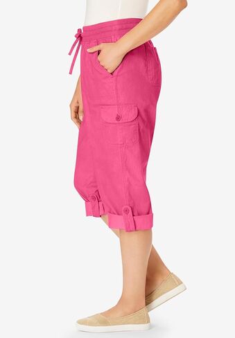 Woman Within Plus Size Petite Convertible Length Cargo Capri/Bermuda in Saudi Arabia