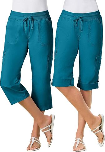 Woman Within Plus Size Petite Convertible Length Cargo Capri/Bermuda in Saudi Arabia