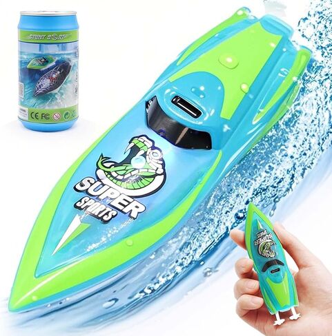 Mini Remote Control Boat RC Boat 2.4Ghz 360 Rotating LED Lights bulit-in Rechargeable Battery Swimming Pool Toys Remote Control Boats for Kids 8-12 Years Birthday Gift Spider in Kuwait
