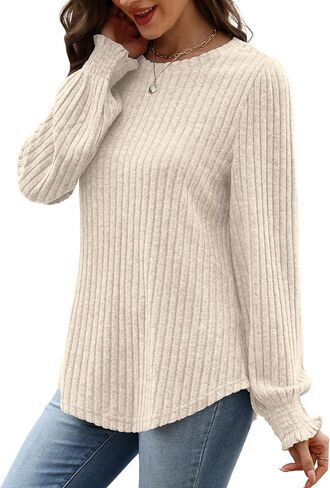 OFEEFAN Womens Tops Dressy Casual Long Sleeve Shirts for Women Business Casual Outfits Lightweight Fall Sweaters Warm in Saudi Arabia