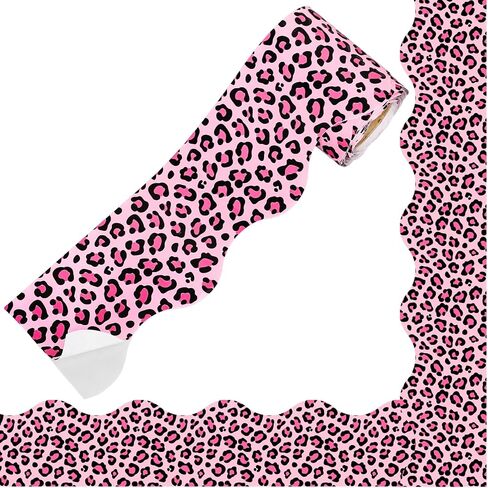 32.8 Ft Leopard Print Bulletin Board Border Brown Animal Spot Border Trim Self Adhesive Safari Animal Bulletin Board Stickers Roll for School Classroom Office Chalkboard Party Decor in Saudi Arabia