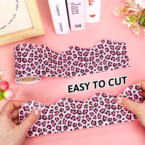 32.8 Ft Leopard Print Bulletin Board Border Brown Animal Spot Border Trim Self Adhesive Safari Animal Bulletin Board Stickers Roll for School Classroom Office Chalkboard Party Decor in Saudi Arabia