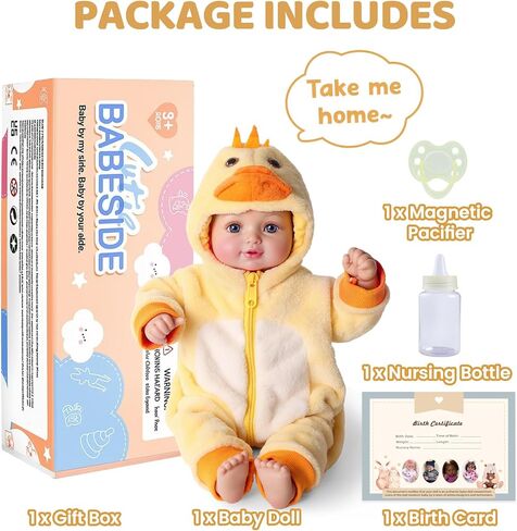 BABESIDE 17-Inch Realistic Baby Doll Girl– Lifelike Soft Body Newborn with Accessories, Real Life Baby Doll, Ideal Gift for Girls Age 3+, Pretend Play Collection in Saudi Arabia
