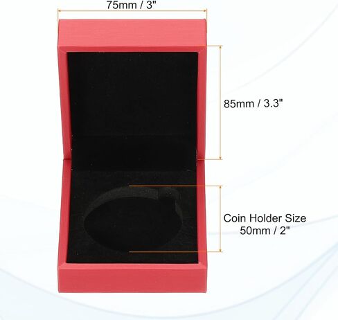PATIKIL Coin Display Box, Coin Presentation Display Box Coin Box Coin Case with Coin Holder Square Fit 45mm Coin for Silver Dollar Collectors, Blue in Kuwait