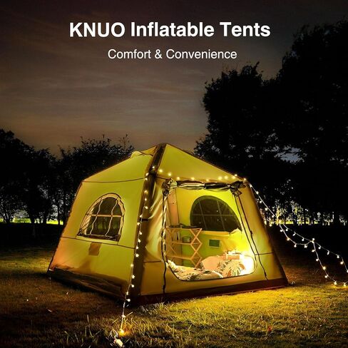 خيمة قابلة للنفخ للتخييم من 4 إلى 8 أشخاص، خيمة كبيرة قابلة للنفخ في الهواء، لا تحتاج إلى تجميع خيمة فاخرة، أكسفورد مقاوم للماء 10 × 10 أقدام، أخضر ميداني in Kuwait