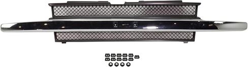 Garage-Pro Grille Assembly Compatible with Chevrolet Trailblazer 2002-2009, Painted Black, with Chrome Center Bar, without Headlamps Washer Holes in Saudi Arabia