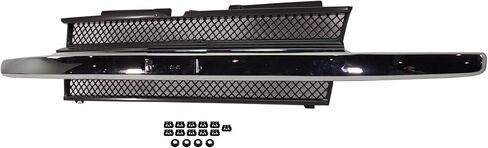 Garage-Pro Grille Assembly Compatible with Chevrolet Trailblazer 2002-2009, Painted Black, with Chrome Center Bar, without Headlamps Washer Holes in Saudi Arabia