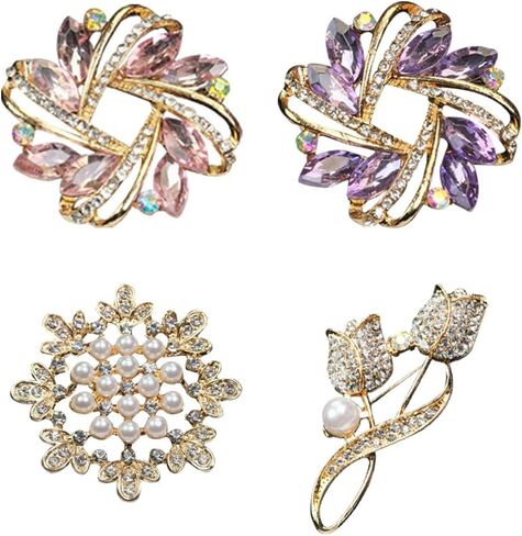 32pcs Jewelry Shoe Charms for Sneakers, Shoe Charms with Safety Pins, Crystal Pearl Brooches Pins Decorations for Junk Socks, Clothes, Bags, Hats in Saudi Arabia