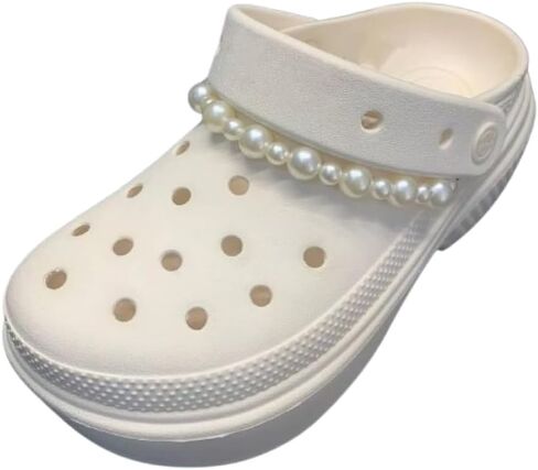 2Pcs Pearl Shoe Chains, Bling Shoe Charms Decoration for Women Party Favors in Saudi Arabia