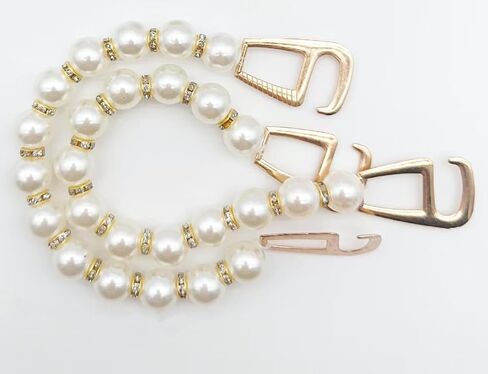 2Pcs Pearl Shoe Chains, Bling Shoe Charms Decoration for Women Party Favors in Saudi Arabia