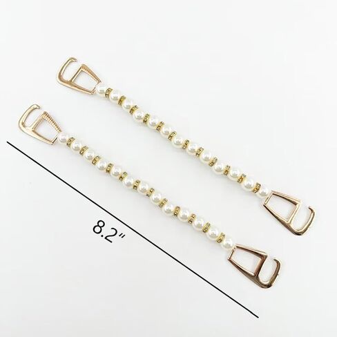 2Pcs Pearl Shoe Chains, Bling Shoe Charms Decoration for Women Party Favors in Saudi Arabia