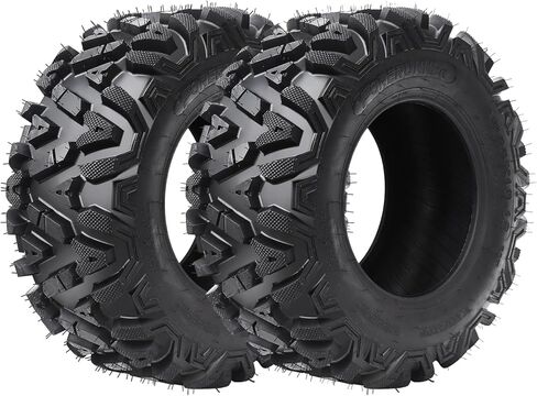 2 Pcs 25x8-12 ATV/UTV Tires 6PR, All Terrain 15mm Tread Depth 25x8x12 Trail Sand Mud Stream Off-Road Tires in Saudi Arabia