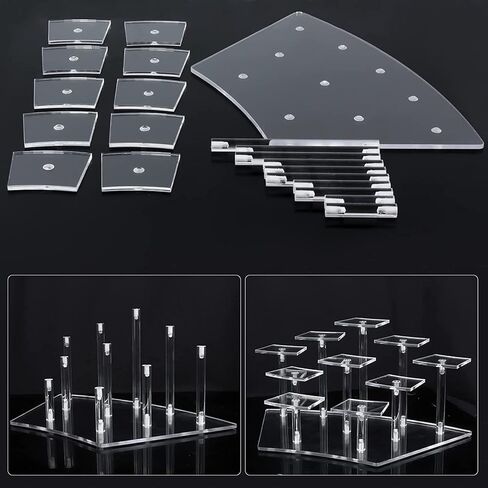 9-Tier Perfume Organizer, Acrylic Display Risers Stand, Cute Cupcake Stand Display, Shelf for Funko POP Action Figures, Collection Dessert Jewelry Cosmetics Desktop Decoration ( Black ) in Kuwait