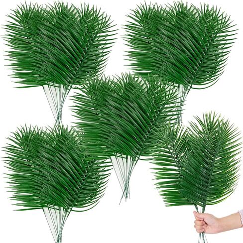 XONOR Artificial Monstera Leaves Fake Tropical Leaves, Faux Palm Leaves for Jungle Hawaiian Dinosaur Luau Party Table Decoration Wedding Birthday Theme Party (100Pcs, Monstera) in Saudi Arabia