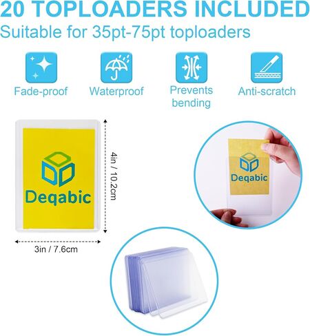 DEQADIC Card Binder for Top Loaders, 9 Pocket Holds 288 Cards, 20 Toploaders INCLUDED, Side Loading Ringless Card Collection Binder for Sports Game, Black in Kuwait