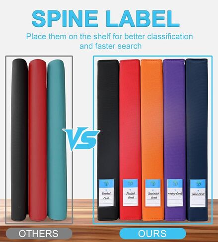 DEQADIC Card Binder for Top Loaders, 9 Pocket Holds 288 Cards, 20 Toploaders INCLUDED, Side Loading Ringless Card Collection Binder for Sports Game, Black in Kuwait
