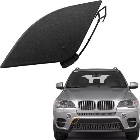 غطاء خطاف السحب الأمامي الصمام لـ BMW X5 E70 2011 2012 2013 غطاء مقطورة القطر CAP CAP 51117222744 (جانب الراكب غير المصقول)) in Saudi Arabia