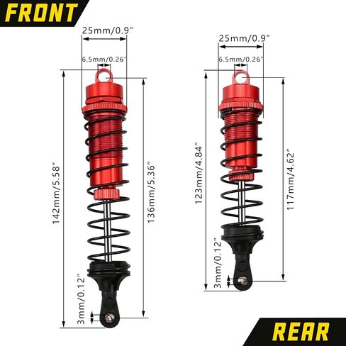 RCAWD Front Rear Shocks Bigrock V3 for Arrma 1/10 New Big rock ARA4312V3 in Kuwait