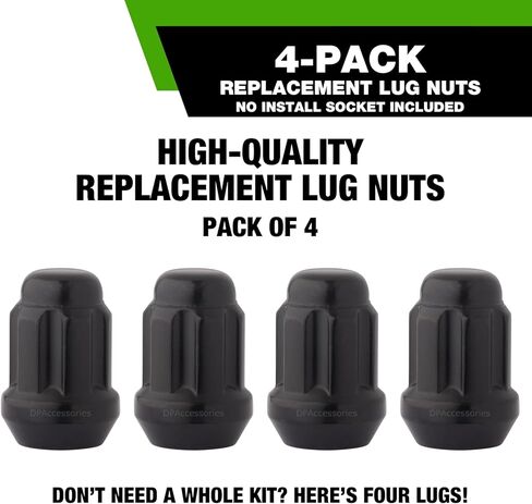 DPAccessories Black M14x1.50 LUG NUTS لعجلات ما بعد البيع - موالف الخطوط المزدوجة المغلقة - 35 مم (1.38 ") - مجموعة من 20 - LCS3N8HE2BK04020 in Saudi Arabia