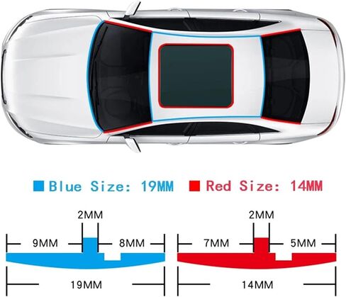 2M Car Seal Strips ملصق حماية سقف الزجاج الأمامي لـ S60 XC90 V40 S80 XC60 V70 C5 C3 (14mm) in Saudi Arabia