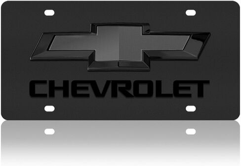 Eurosport Daytona- Compatible with 2019- Current, Black Chevrolet Bowtie with Chevrolet Word Carbon Steel License Plate in Saudi Arabia