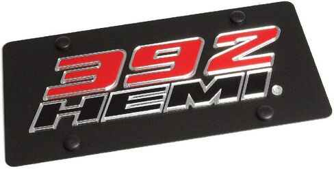 متوافق مع لوحة ترخيص Hemi 392 الأسود من الفولاذ المقاوم للصدأ in Saudi Arabia