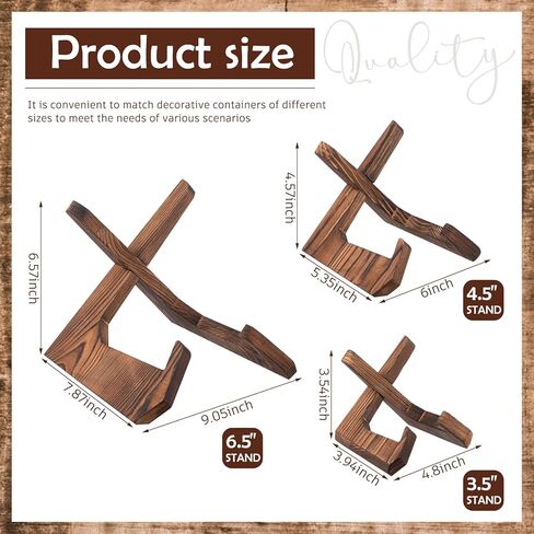 Honeydak 3 Pack 3 Size Bowl Stands for Display - 3.5, 4.5, 6.5 Inch Wooden Plate Holders Easel Frame Holder Display Stand for Large Deep Platters Dishes, Mini Easel, Frame, Card, Plaque, Book in Saudi Arabia