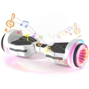 Scooter, Colorful LED Light-Up Wheels, Bluetooth Speakers and APP, Dual 250W Motors, 8.5 mph Max Speed & 8.5 Miles Max Range, Gifts for Kids Adults Girls Boys in Kuwait