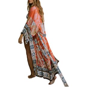 Bsubseach Beach Cover Ups for Women 2025 Kimonos Robe Cardigans Long Beach Dress Swimsuit Cover Up with Belt in Saudi Arabia