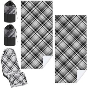 2 Pack Car Seat Towel Covers with Storage Bag Seat Post Workout Sweat Washable Cover Non Slip for Car Towel for Dog Pet Workout Outdoor Sport Activities (Retro Plaid) in Saudi Arabia