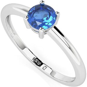 Natural Kyanite Stackable Ring for Women, Girls in Sterling Silver, Aries, Taurus, Libra Zodiac Jewelry Gifts for Her (Round, Oval, Pear) in Saudi Arabia