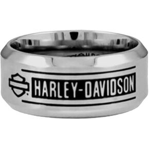 Harley-Davidson Men's H-D Bar Band Band Ring Ring Band Stainless Steel ، Silver HSR0026 in Saudi Arabia