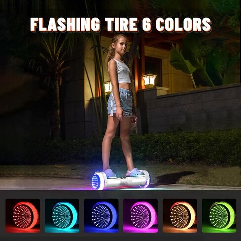 Scooter, Colorful LED Light-Up Wheels, Bluetooth Speakers and APP, Dual 250W Motors, 8.5 mph Max Speed & 8.5 Miles Max Range, Gifts for Kids Adults Girls Boys in Kuwait