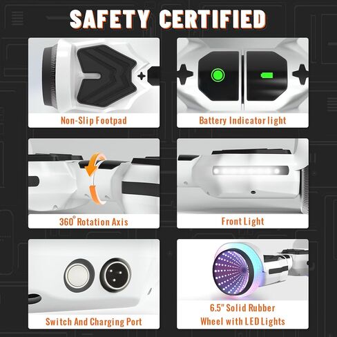 Scooter, Colorful LED Light-Up Wheels, Bluetooth Speakers and APP, Dual 250W Motors, 8.5 mph Max Speed & 8.5 Miles Max Range, Gifts for Kids Adults Girls Boys in Kuwait